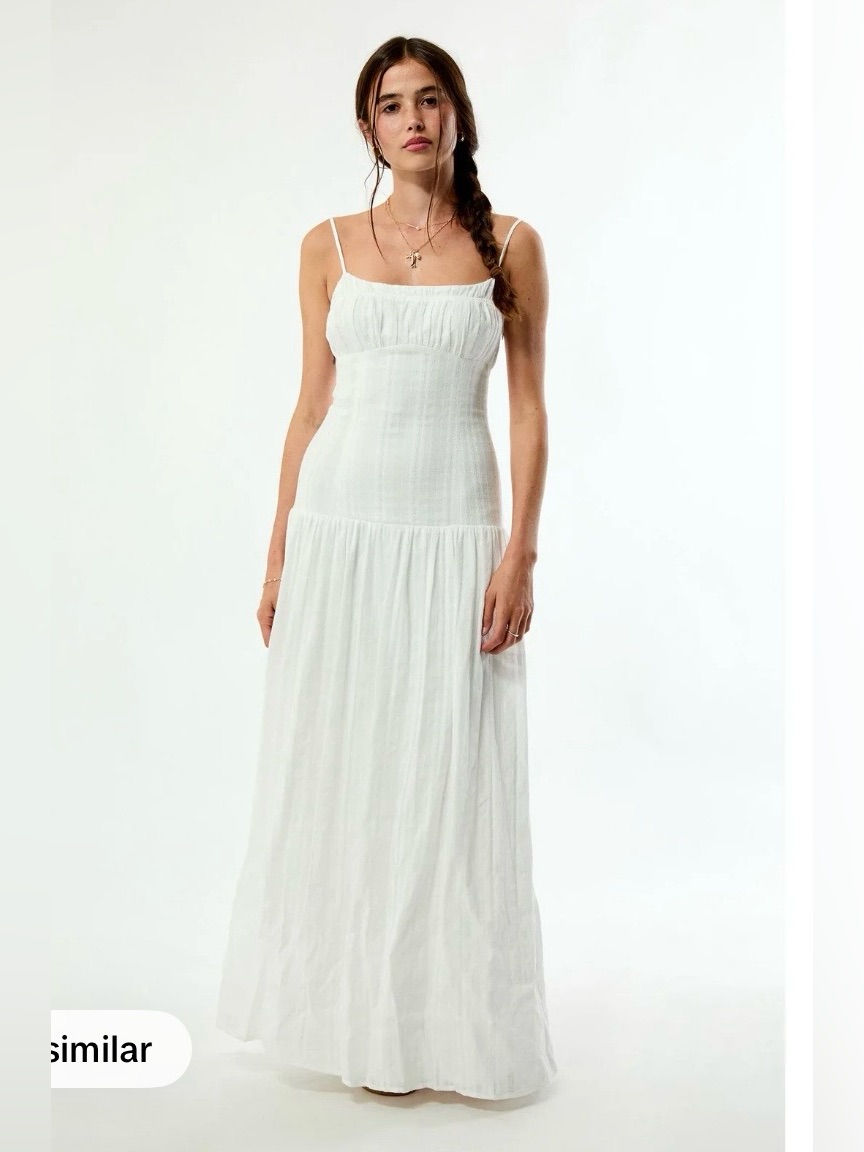 Nwt Your Favorite Pacsun Ava Linen Bustier Maxi Dress White M Cotton